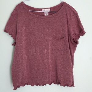 Full Tilt lettuce edge pocket tee